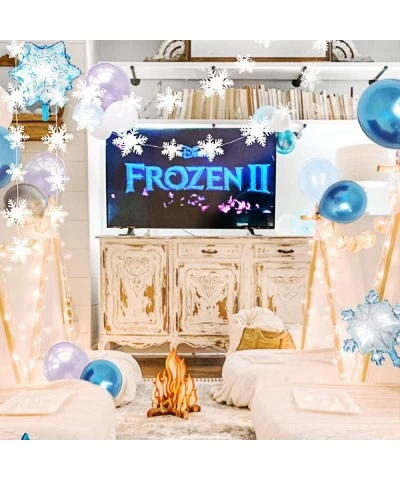 WOOACME 57Pcs Frozen Birthday Balloons Party Decorations Set Include Snowflake Decoration Frozen Balloons Snowflake Balloons ...