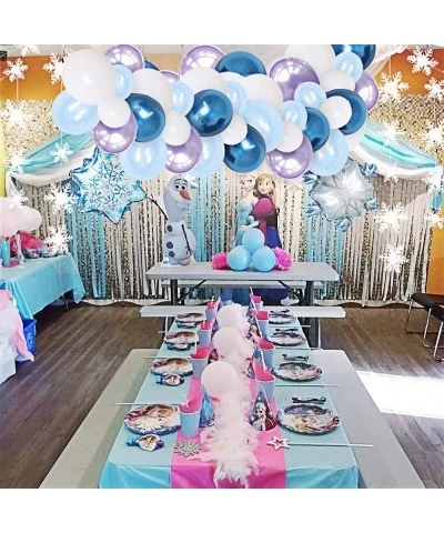 WOOACME 57Pcs Frozen Birthday Balloons Party Decorations Set Include Snowflake Decoration Frozen Balloons Snowflake Balloons ...