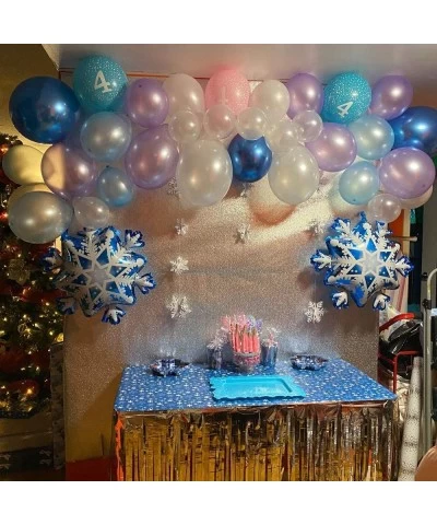 WOOACME 57Pcs Frozen Birthday Balloons Party Decorations Set Include Snowflake Decoration Frozen Balloons Snowflake Balloons ...