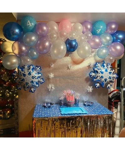 WOOACME 57Pcs Frozen Birthday Balloons Party Decorations Set Include Snowflake Decoration Frozen Balloons Snowflake Balloons ...