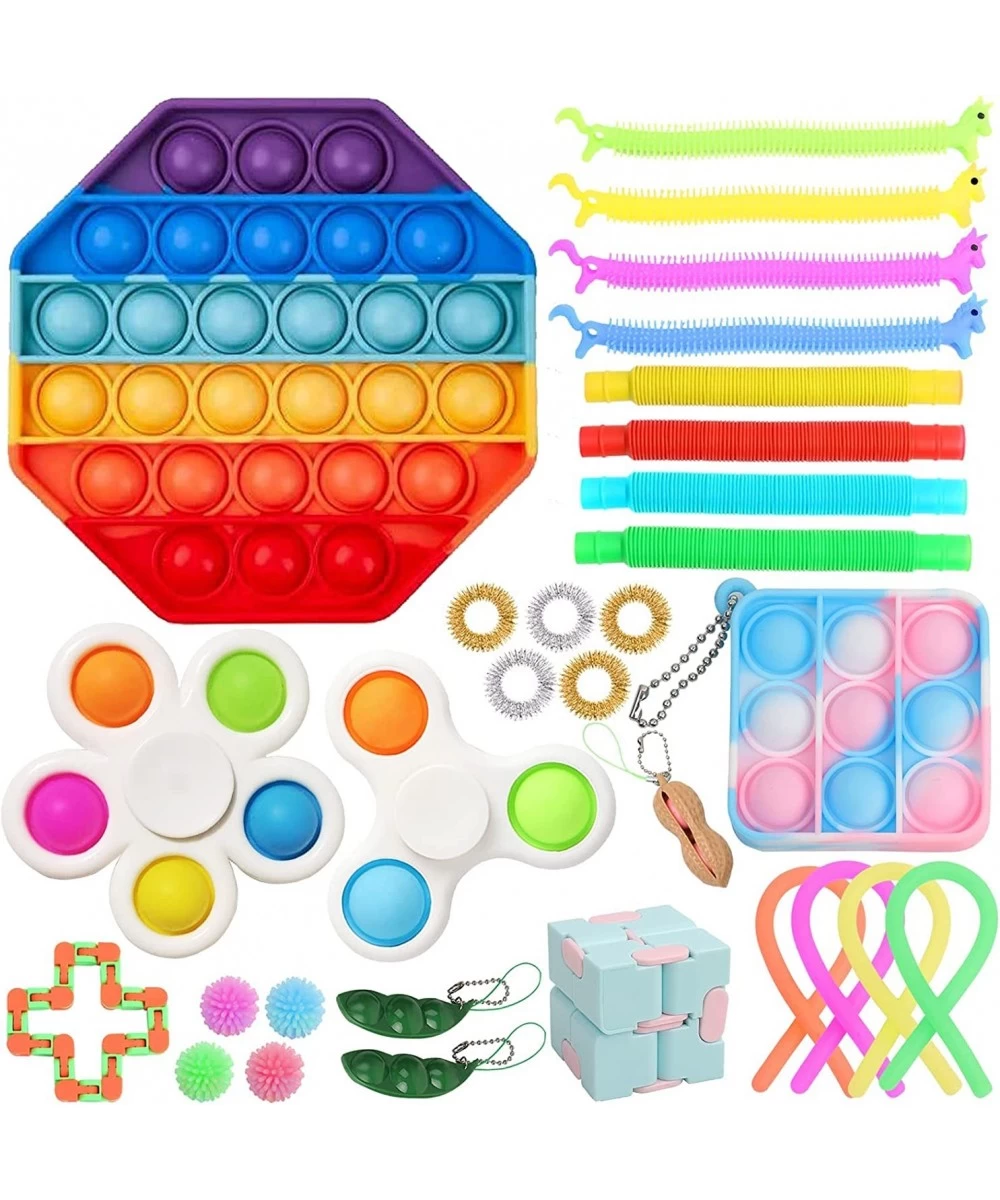 Sensory Fidget Toy Set for Kids Adults 30 Pack Autism Special Needs Stress Reliever Silicone Stress Reliever Toy Gift Educati...