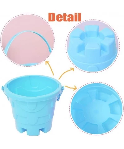 7 PCS Kids Beach Toys Set Including 2 PCS Sand Buckets and 5 Colors Sand Shovels Beach Sand Pail and Shovel Setfor Boys and G...