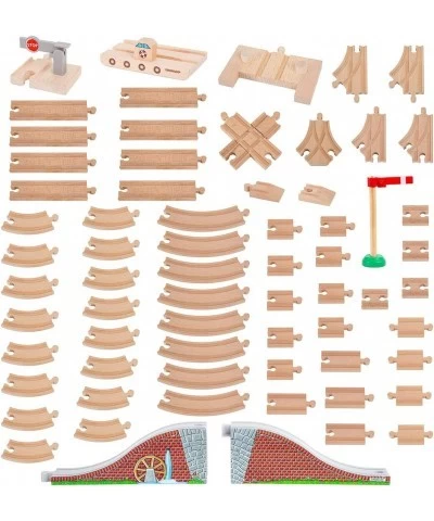 Toys 68 Pcs Wooden Train Track Expansion Pack Compatible with Thomas Wooden Train Brio Thomas The Tank Engine $54.58 Toy Trai...