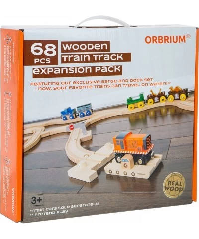 Toys 68 Pcs Wooden Train Track Expansion Pack Compatible with Thomas Wooden Train Brio Thomas The Tank Engine $54.58 Toy Trai...