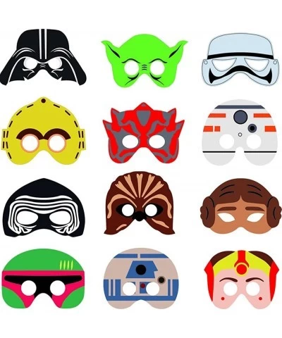 12Pcs Felt Masks for Star Adventure War Birthday Party Supplies Nature nature $25.01 Kids' Dress-Up Accessories