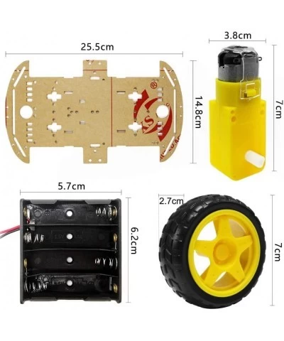 4WD 2 Layer Smart Robot Car Chassis Kit with Speed Encoder Battery Box for Kids Teens DIY $30.46 Remote & App Controlled Vehi...