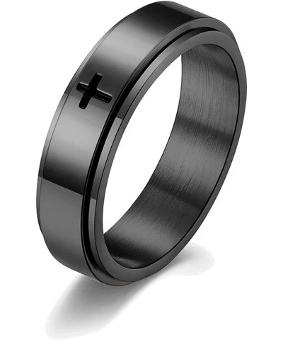 Spinner Ring for Anxiety Simple Fidget Band Ring Anxiety Ring for Women Cross Ring for Men Black Gold Silver Stress Relief Ri...