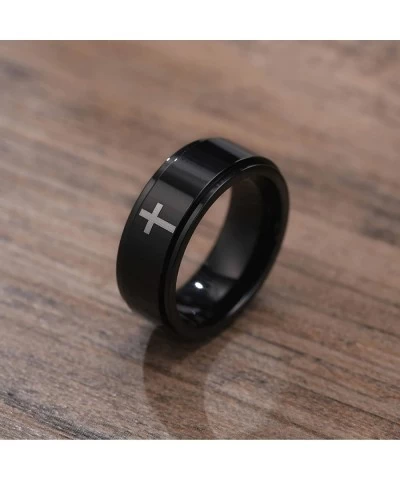 Spinner Ring for Anxiety Simple Fidget Band Ring Anxiety Ring for Women Cross Ring for Men Black Gold Silver Stress Relief Ri...