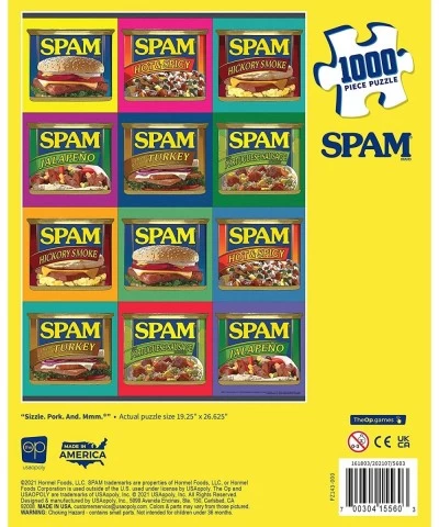 SPAM Sizzle. Pork. and. Mmm.® 1000 Piece Jigsaw Puzzle | Officially Licensed SPAM Merchandise | Collectible Puzzle Featuring ...