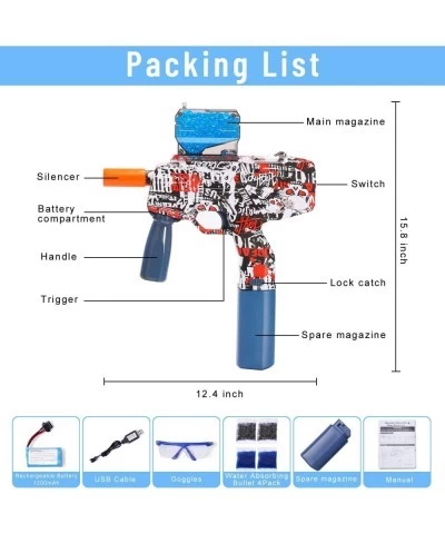 Splatter Ball Gun Mp9 Electric Gel Ball Toy Gun with 20 000 Water Beads Outdoor Team Games for Boys and Girls Age 12+ $59.42 ...