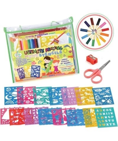 Ultimate Stencil Set | Large 70 Piece Stencil Drawing Kit with 260+ Shapes | Ideal Educational Toy and Creativity Kit | The P...