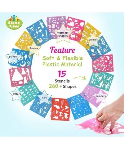 Ultimate Stencil Set | Large 70 Piece Stencil Drawing Kit with 260+ Shapes | Ideal Educational Toy and Creativity Kit | The P...