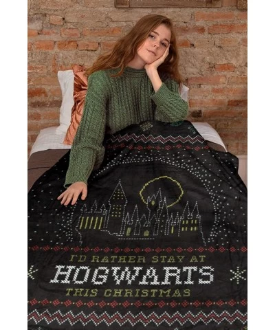 Harry Potter I'd Rather Stay at Hogwarts Holiday Plush Throw Blanket 46' x 60' $43.33 Kids' Plush Toy & Blanket Sets