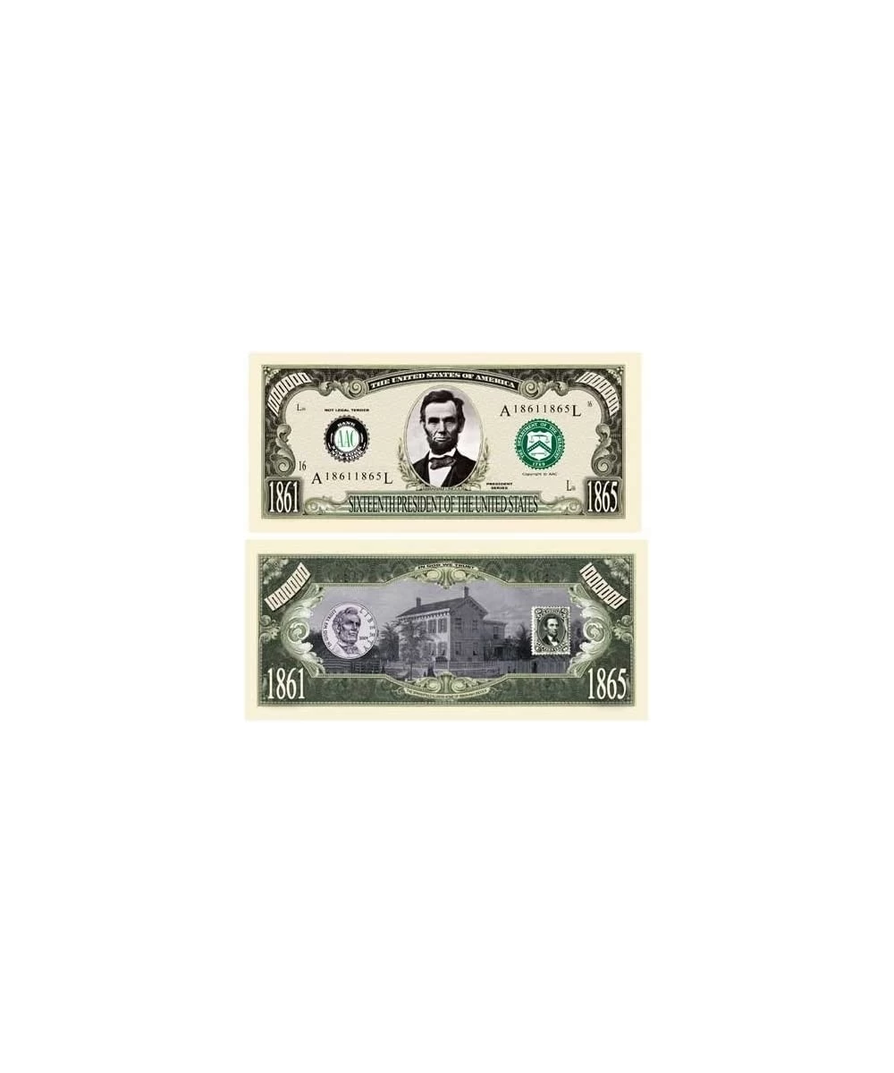 Pack of 50 Bills - Abraham (Honest Abe) Lincoln Million Dollar Bill $24.48 Gags & Practical Joke Toys