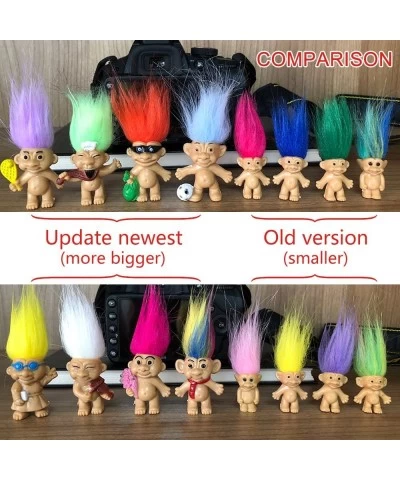 8PCS Troll Dolls 80s' PVC Vintage Trolls Lucky Doll Action Figures 3" (Include The Length of Hair) Chromatic Adorable for Col...