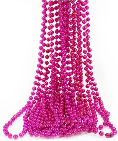 12 pack of 33 Mardi Gras Beads Necklace Metallic Hot Pink Beaded Necklace Mardi Gras Throws Party Beads Costume Necklaces $16...