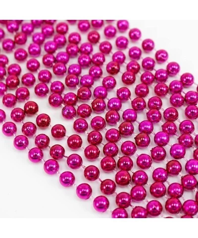 12 pack of 33 Mardi Gras Beads Necklace Metallic Hot Pink Beaded Necklace Mardi Gras Throws Party Beads Costume Necklaces $16...