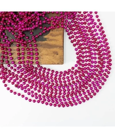 12 pack of 33 Mardi Gras Beads Necklace Metallic Hot Pink Beaded Necklace Mardi Gras Throws Party Beads Costume Necklaces $16...