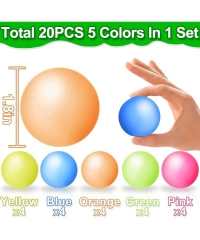 20 Pieces Glow Stress Balls 5 Colors Fidget Toys Glow in The Dark Sticky Balls That Stick to The Ceiling Balls Squishy Balls ...