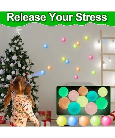 20 Pieces Glow Stress Balls 5 Colors Fidget Toys Glow in The Dark Sticky Balls That Stick to The Ceiling Balls Squishy Balls ...