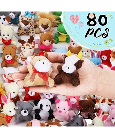 80 Pieces Mini Stuffed Animal Toys Small Animal Plush Keychains Stuffed Jungle Animals Toys Set for Kids Birthday Party Goody...