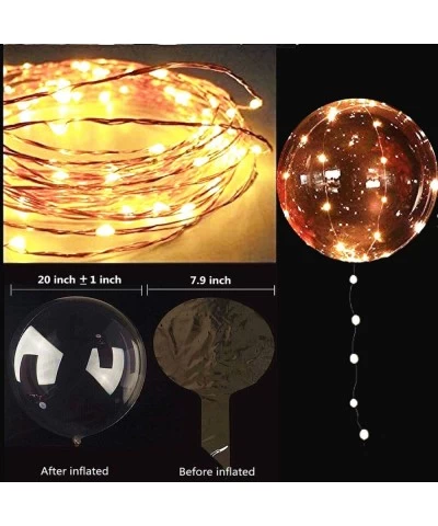 10 PACKS LED Bobo Balloons Transparent LED Light Up Balloons Helium Style Glow Bubble Balloons with String Lights for Party B...