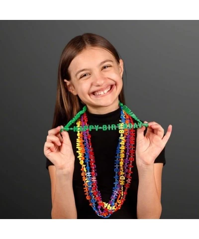 Set of 12 Happy Birthday Party Beads Necklaces (Non-Light Up) $34.36 Kids' Dress-Up Accessories