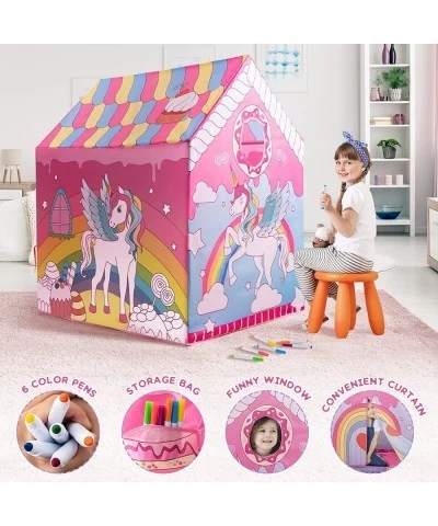 Kids Play Tent DIY Coloring Playhouse for Kids Outdoor and Indoor Art Crafts Washable Oxford Fabric Toddler Tent Princess Gif...