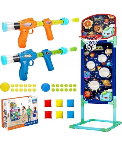 Shooting Game Toy for 5 6 7 8 9 10+Kids 2pk Foam Ball Popper Toy Guns Scoring Standing Shooting Target with Basket & 24 Foam ...