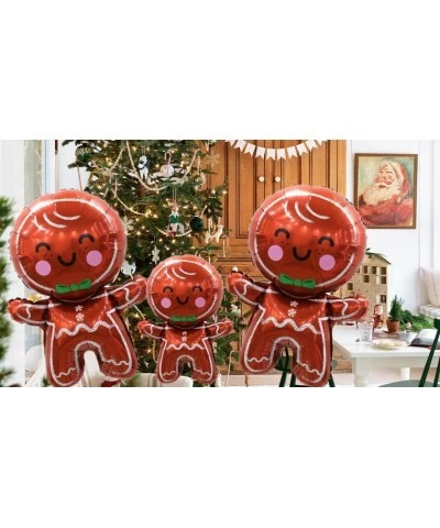 Gingerbread Man Family Christmas Foil Balloons - Big and Mini Gingerbread Man Xmas Decoration Kids Balloon New Year Eve Party...