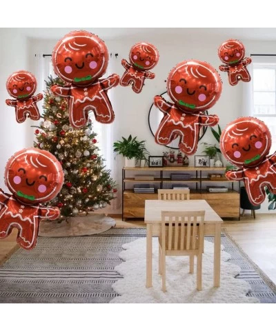 Gingerbread Man Family Christmas Foil Balloons - Big and Mini Gingerbread Man Xmas Decoration Kids Balloon New Year Eve Party...