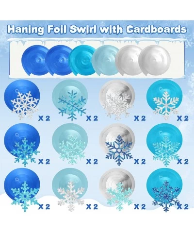 30 Pcs Winter Snowflake Foil Swirl Decorations New Year 2023 Swirls Snowflake Ceiling Hanging Decorations for Frozen Theme Wi...