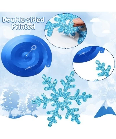 30 Pcs Winter Snowflake Foil Swirl Decorations New Year 2023 Swirls Snowflake Ceiling Hanging Decorations for Frozen Theme Wi...