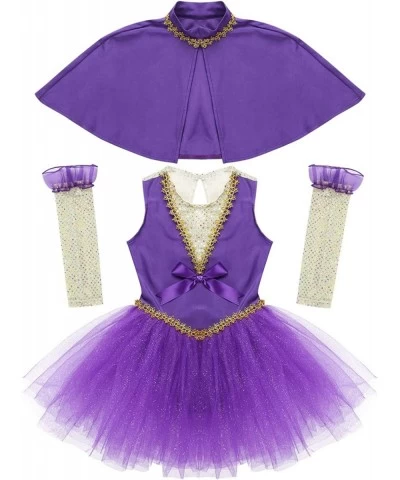 3Pcs Circus Show Trapeze Costume Kids Girls Cape with Tutu Skirt and Wristband Halloween Outfit $32.27 Kids' Costumes