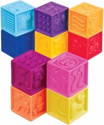 – One Two Squeeze Baby Blocks - Building Blocks for Toddlers – Educational Baby Toys 6 Months & Up with Numbers Shapes Animal...