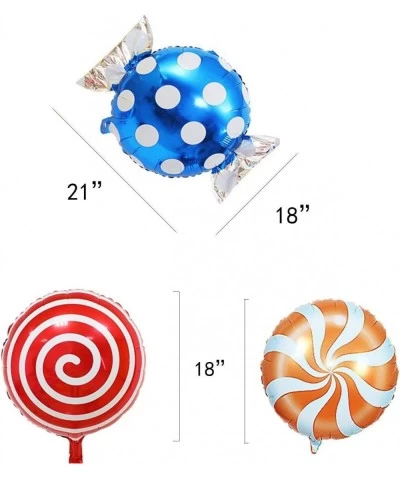 21 Pack Candy Balloons Set Including 13 Pack Round Lollipop Balloons and 8 pack Candy Shape Balloons Candyland Party Decorati...