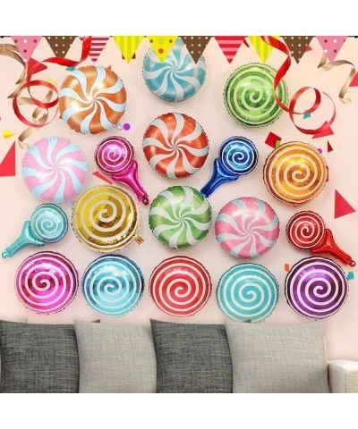 21 Pack Candy Balloons Set Including 13 Pack Round Lollipop Balloons and 8 pack Candy Shape Balloons Candyland Party Decorati...