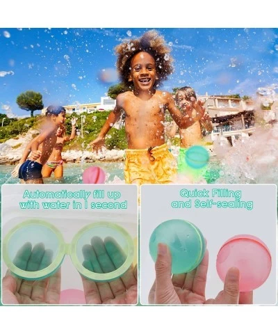 4 Pieces Reusable Water Balloons Self Sealing Quick Fill for Kids Water Bomb Splash Balls for Backyard Garden Outdoor Pool Se...