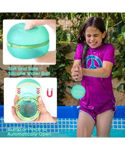 4 Pieces Reusable Water Balloons Self Sealing Quick Fill for Kids Water Bomb Splash Balls for Backyard Garden Outdoor Pool Se...