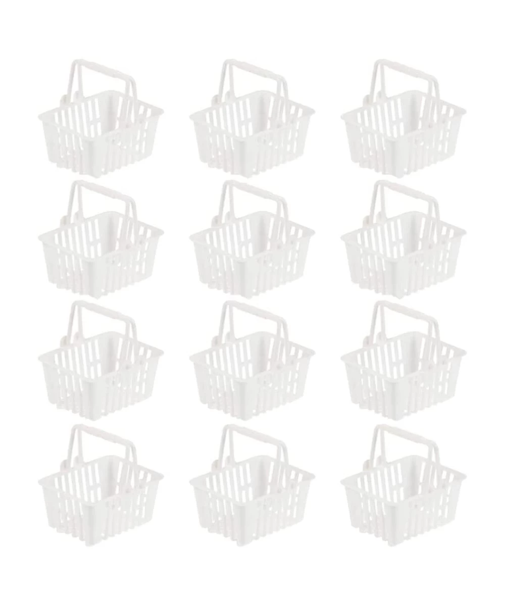 12pcs Mini Shopping Basket Small Plastic Supermarket Shopping Baskets with Handles for Storage Toys Kids Party Favors White $...