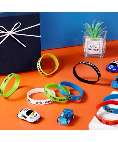 Race Cars Party Favors Race Car Birthday Party Supplies Race Car Party Decorations Flag Rubber Bracelets Silicone Wristband f...