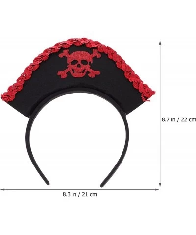 Pirate Hat Headband Black Eye Patch Mini Captain Party Hat Pirate Dress up Cosplay Costume Accessories Performance Props for ...