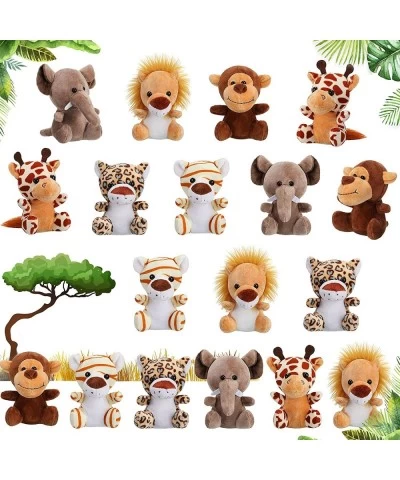 18 Pieces Small Stuffed Animals Mini Jungle Animal Plush Toys Stuffed Animals Set in 4.8 Inch Cute Small Plush for Animal The...