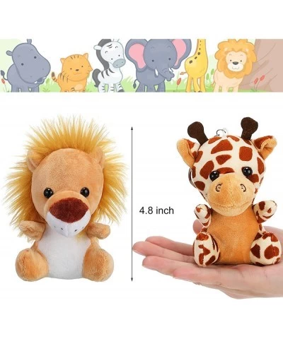 18 Pieces Small Stuffed Animals Mini Jungle Animal Plush Toys Stuffed Animals Set in 4.8 Inch Cute Small Plush for Animal The...