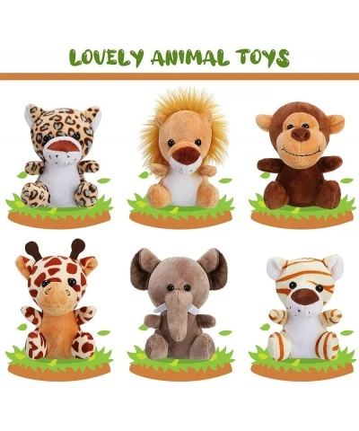 18 Pieces Small Stuffed Animals Mini Jungle Animal Plush Toys Stuffed Animals Set in 4.8 Inch Cute Small Plush for Animal The...