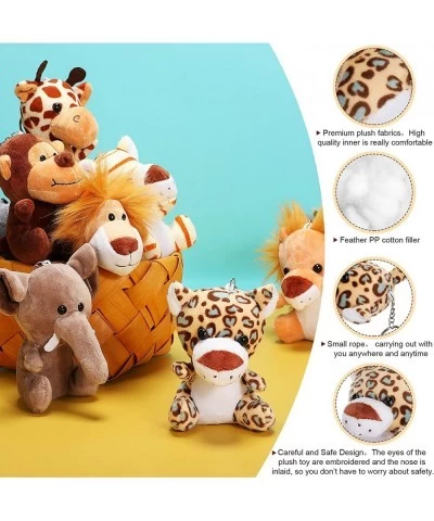 18 Pieces Small Stuffed Animals Mini Jungle Animal Plush Toys Stuffed Animals Set in 4.8 Inch Cute Small Plush for Animal The...