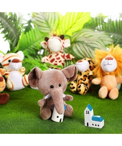 18 Pieces Small Stuffed Animals Mini Jungle Animal Plush Toys Stuffed Animals Set in 4.8 Inch Cute Small Plush for Animal The...