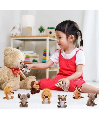 18 Pieces Small Stuffed Animals Mini Jungle Animal Plush Toys Stuffed Animals Set in 4.8 Inch Cute Small Plush for Animal The...