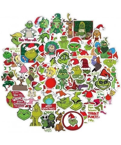 50 PCS Grinch Stickers Christmas Stickers Funny Waterproof Vinyl Laptop Stickers Cute Aesthetic Water Bottle Phone Case Car B...