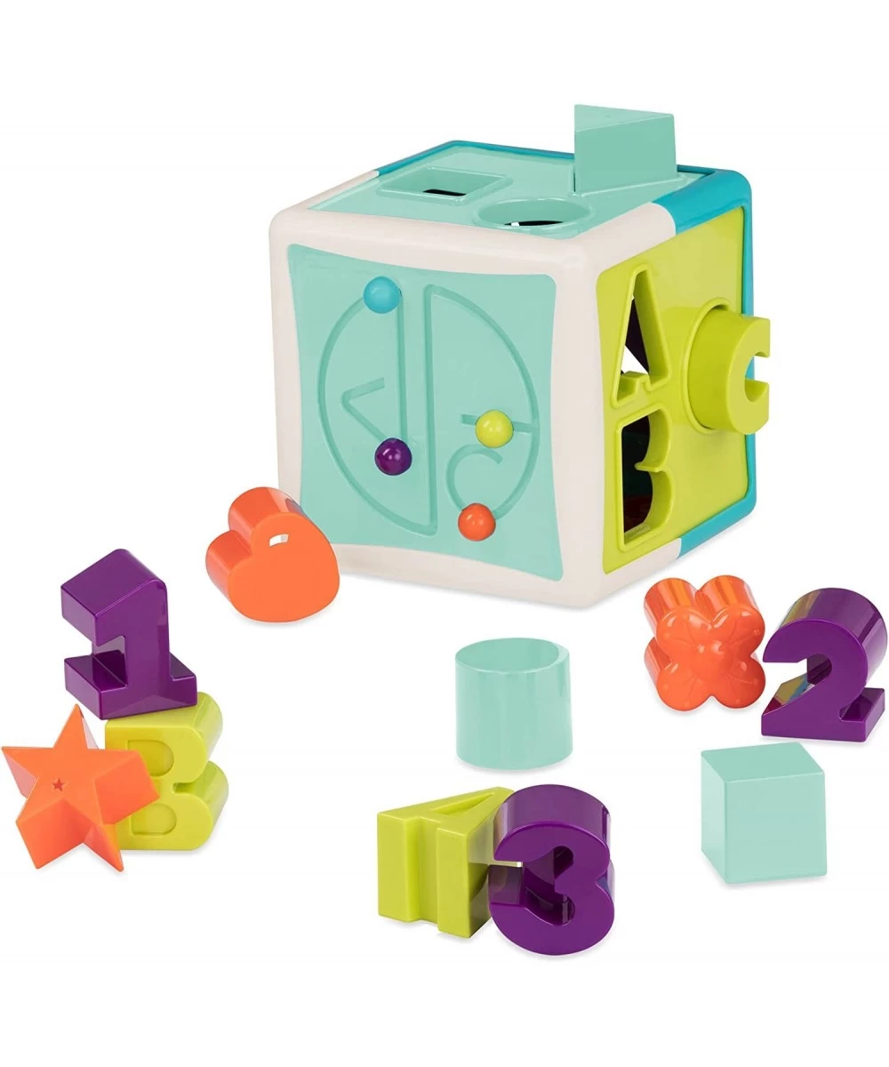 Shape Sorter Cube – Sorting Toy for Learning – Shapes Letters Numbers – 12 pcs – Educational Activity Cube with Bead Maze – T...